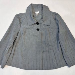 Kim Rogers black and white swing jacket.